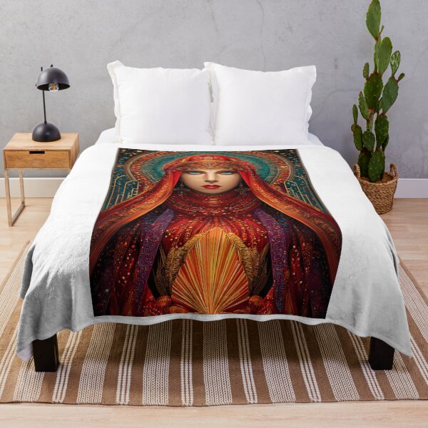 Item preview, Majestic Red-Hued Portrait of a Enigmatic Woman designed and sold by Artessie.