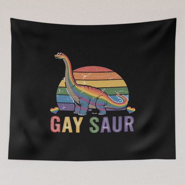 Item preview, Gaysaur Dinosaur Dino LGBTQ Rainbow Flag Gay Pride Ally  designed and sold by FadeOfThrone.