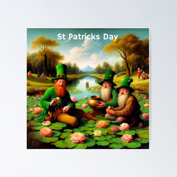 Item preview, The Leprechaun's Secret: Golden Luck at the Lily Pond designed and sold by daweave77.