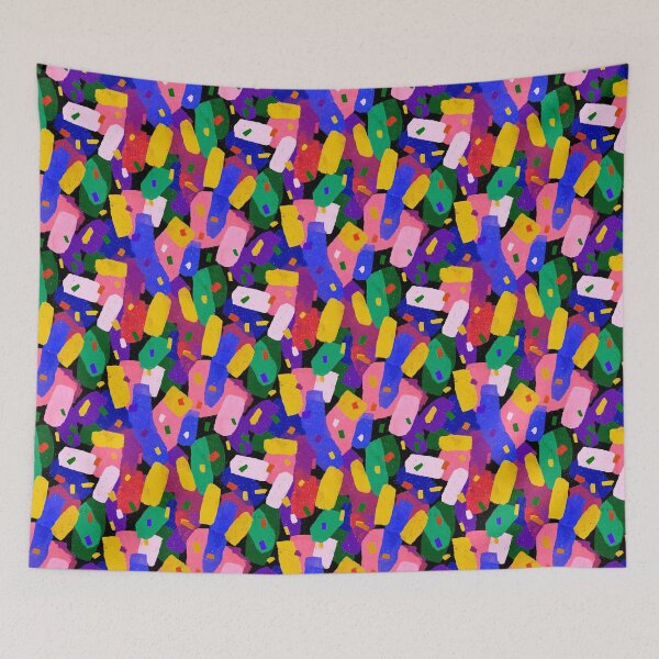 Item preview, Memphis Confetti Pattern on Black designed and sold by bubblegoth.