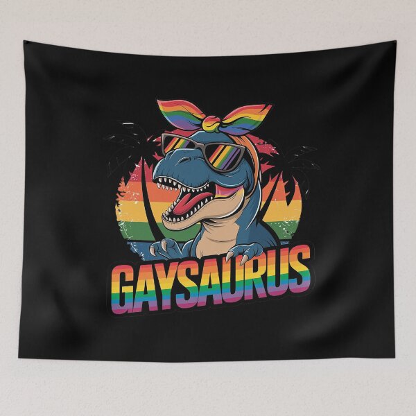 Item preview, Gaysaurus Dinosaur Lesbian T-Rex LGBTQ Rainbow Gay Mom Pride  designed and sold by FadeOfThrone.