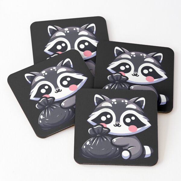 Item preview, Cute Raccoon Hugging Trash Bag - Kawaii Trash Panda Love designed and sold by GREENZ0NE.