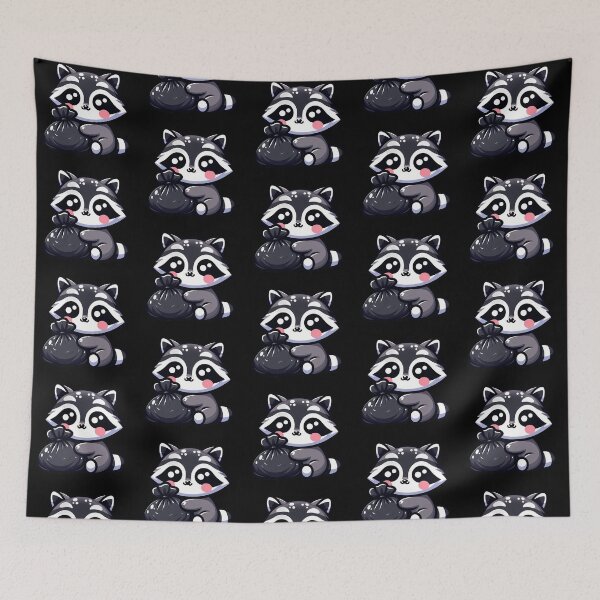 Item preview, Cute Raccoon Hugging Trash Bag - Kawaii Trash Panda Love designed and sold by GREENZ0NE.