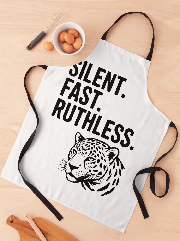 Thumbnail 1 of 6, Apron, Silent. Fast. Ruthless. designed and sold by Frank Ring.