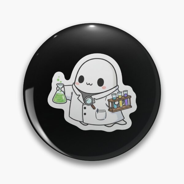 Item preview, The Ghost in the Lab Coat ​Kawaii Scientist Ghostie designed and sold by ZyVoAli.