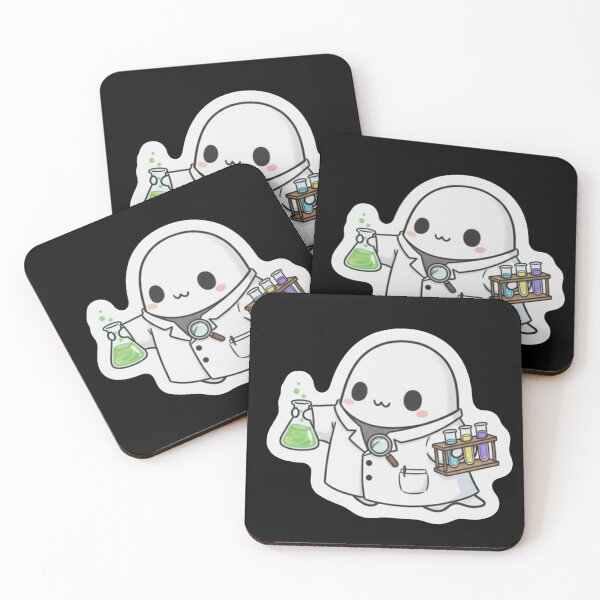 Item preview, The Ghost in the Lab Coat ​Kawaii Scientist Ghostie designed and sold by ZyVoAli.
