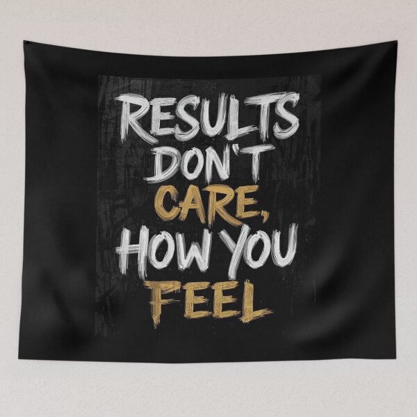 Item preview, Bold gym quote reminding that results come from action, not emotions. Designed for serious training mindset. designed and sold by NatureNinja.