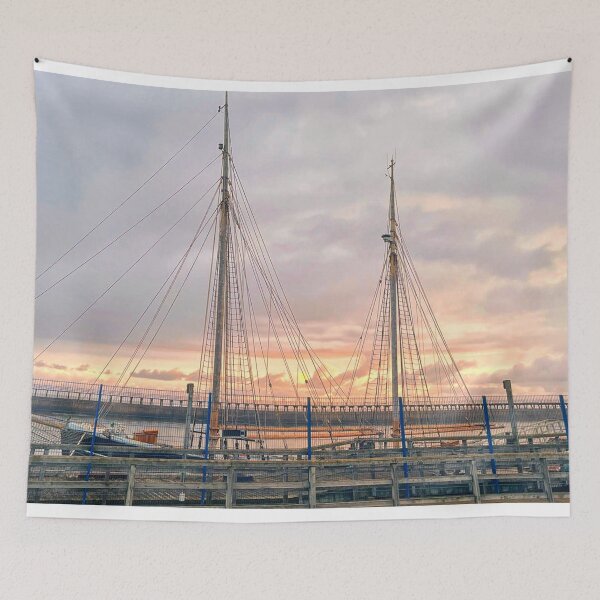 Item preview, River Blyth Sunrise behind Tall Ship designed and sold by Violaman.