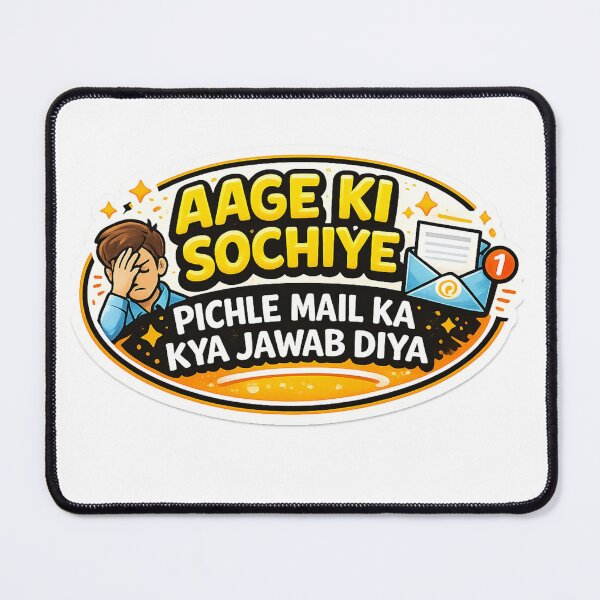 Item preview, Aage Ki Sochiye Funny Office Email Sticker | Hindi English Work Humor designed and sold by RelateAndTee.
