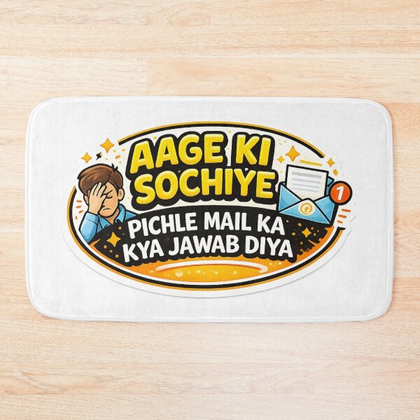 Item preview, Aage Ki Sochiye Funny Office Email Sticker | Hindi English Work Humor designed and sold by RelateAndTee.