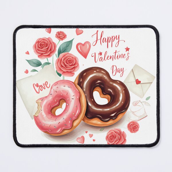 Item preview, Valentine's Day Chocolate and Pink Glazed Heart Donuts designed and sold by Sitred123.