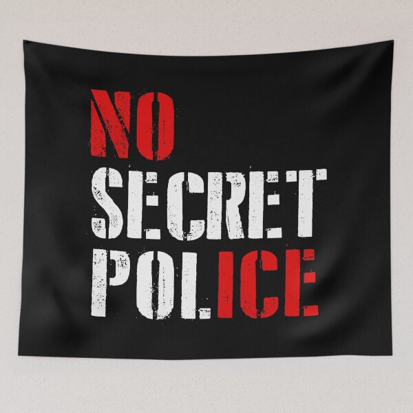 Item preview, NO SECRET POLICE - NO ICE (stencil) designed and sold by Thelittlelord.