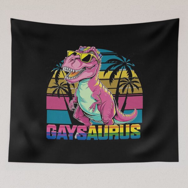 Item preview, Gaysaurus LGBT-Q Dinosaur Pansexual Pride Flag Color  designed and sold by FadeOfThrone.