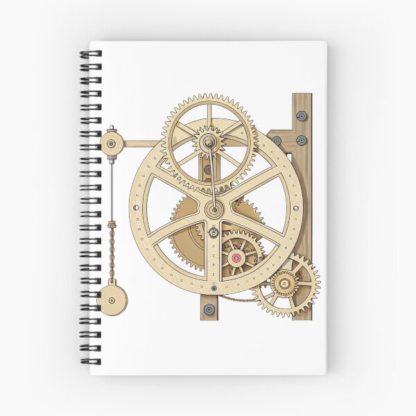 Item preview, Clockwork Mechanism — Vintage Gear & Pendulum Blueprint | Mechanical Time Art Print designed and sold by VivoStudio.