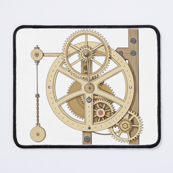 Item preview, Clockwork Mechanism — Vintage Gear & Pendulum Blueprint | Mechanical Time Art Print designed and sold by VivoStudio.