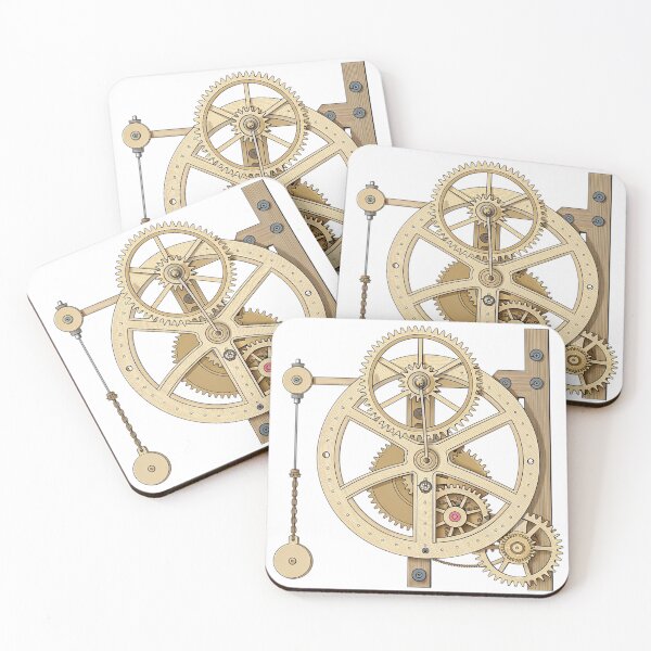 Item preview, Clockwork Mechanism — Vintage Gear & Pendulum Blueprint | Mechanical Time Art Print designed and sold by VivoStudio.