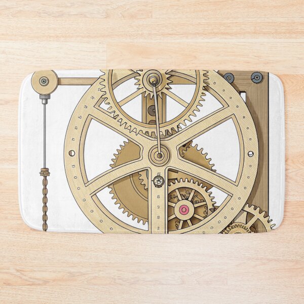 Item preview, Clockwork Mechanism — Vintage Gear & Pendulum Blueprint | Mechanical Time Art Print designed and sold by VivoStudio.