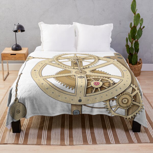 Item preview, Clockwork Mechanism — Vintage Gear & Pendulum Blueprint | Mechanical Time Art Print designed and sold by VivoStudio.