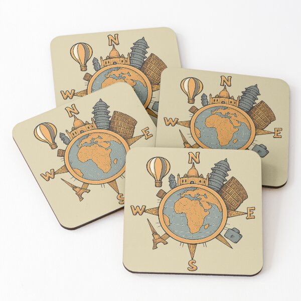 Item preview, Compass Globe with Global Landmarks – Travel Adventure Design designed and sold by TrendznHitz.