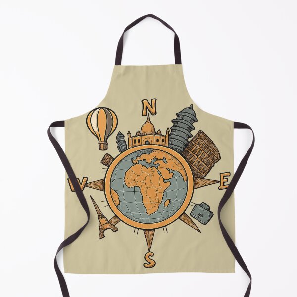 Item preview, Compass Globe with Global Landmarks – Travel Adventure Design designed and sold by TrendznHitz.
