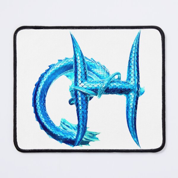 Item preview, Azure Dragon Monogram H – Mystic Blue Serpent Letter designed and sold by StickBuAndii.