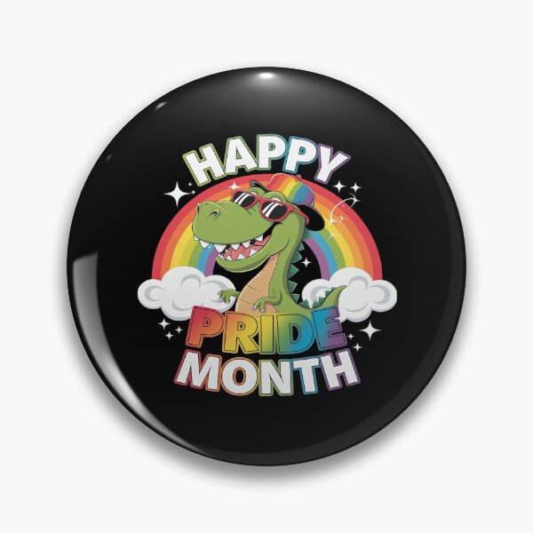 Item preview, Happy Pride Month LGBT-Q Cute Dinosaur Gay Rainbow Flag Ally  designed and sold by FadeOfThrone.