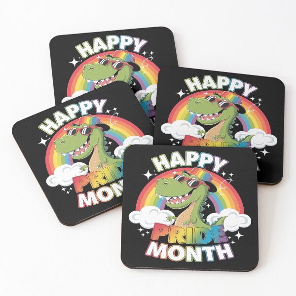 Item preview, Happy Pride Month LGBT-Q Cute Dinosaur Gay Rainbow Flag Ally  designed and sold by FadeOfThrone.