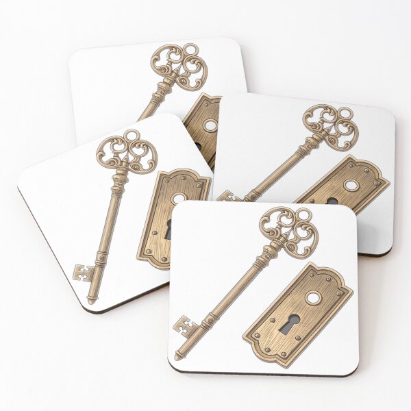 Item preview, Antique Skeleton Key & Keyhole Plate — Vintage Brass Lock Relic | Symbolic “Unlock the Past” Art designed and sold by VivoStudio.