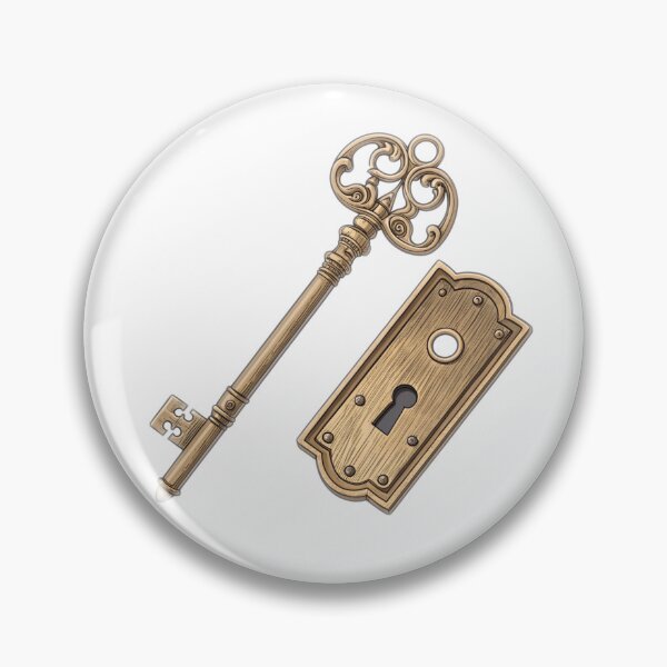 Item preview, Antique Skeleton Key & Keyhole Plate — Vintage Brass Lock Relic | Symbolic “Unlock the Past” Art designed and sold by VivoStudio.