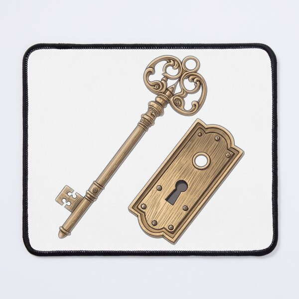 Item preview, Antique Skeleton Key & Keyhole Plate — Vintage Brass Lock Relic | Symbolic “Unlock the Past” Art designed and sold by VivoStudio.