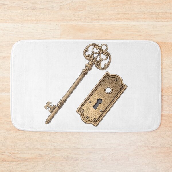 Item preview, Antique Skeleton Key & Keyhole Plate — Vintage Brass Lock Relic | Symbolic “Unlock the Past” Art designed and sold by VivoStudio.