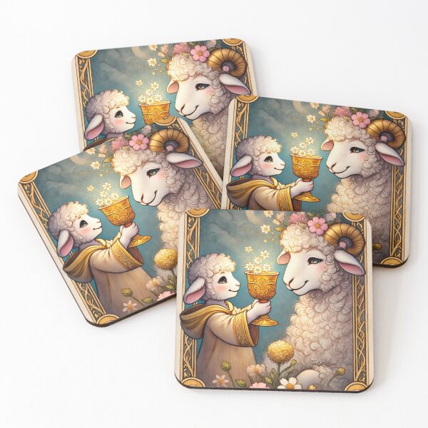 Item preview, Sheepism – Six of Cups Tarot Card designed and sold by Thpoar.