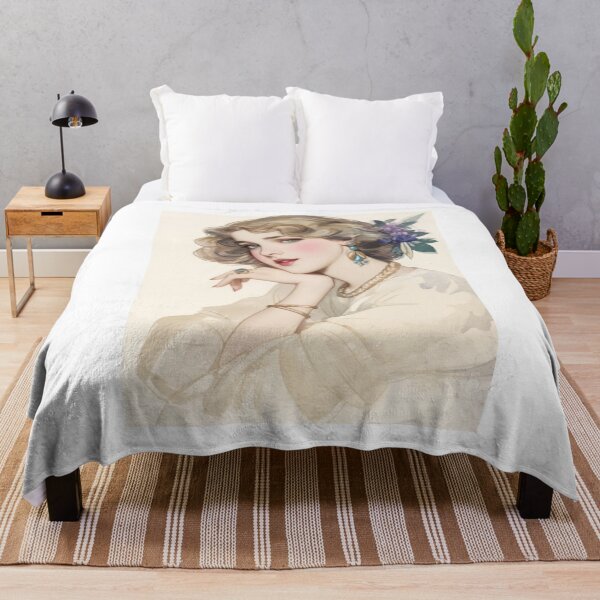 Item preview, Soft Vintage Floral Woman Portrait Illustration designed and sold by Silrom.