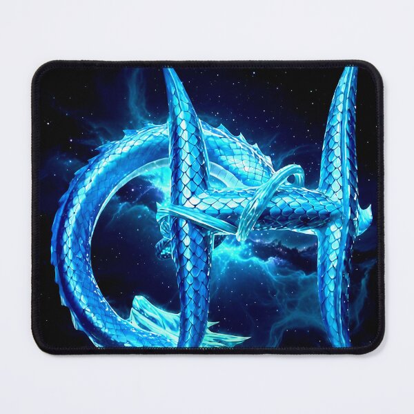 Item preview, Azure Dragon Monogram H – Mystic Blue Serpent Letter designed and sold by StickBuAndii.