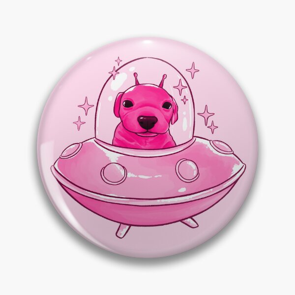 Item preview, Alien Pink Dog in Spaceship designed and sold by Peach Frog.