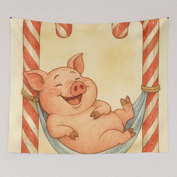 Item preview, Pig in a hammock, delicious candy canes designed and sold by Mauswohn.
