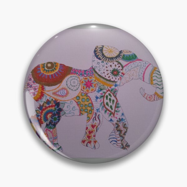 Item preview, Pintura de elefante con patrón colorido designed and sold by DR Artfully.