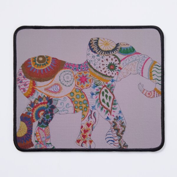 Aperçu de l'œuvre Peinture d'éléphant à motifs colorés créée et vendue par DR Artfully.