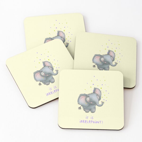 Item preview, It's irrelephant! – Funny elephant illustration with a pun | Humorous animal motif, witty saying, gift idea designed and sold by Liv Merle Kantak.