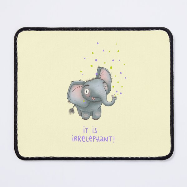 Item preview, It's irrelephant! – Funny elephant illustration with a pun | Humorous animal motif, witty saying, gift idea designed and sold by Liv Merle Kantak.