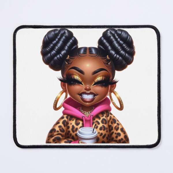 Item preview, Happy Chibi Black Girl Coffee Aesthetic Art designed and sold by Lulunza.