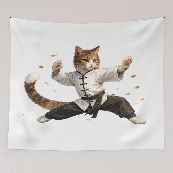 Item preview, Tai Chi Cat Martial Arts Zen Illustration designed and sold by Combat Skies.