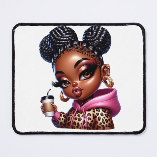Item preview, Stylish Chibi Black Girl Holding Coffee Cup designed and sold by Lulunza.