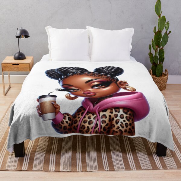 Item preview, Stylish Chibi Black Girl Holding Coffee Cup designed and sold by Lulunza.
