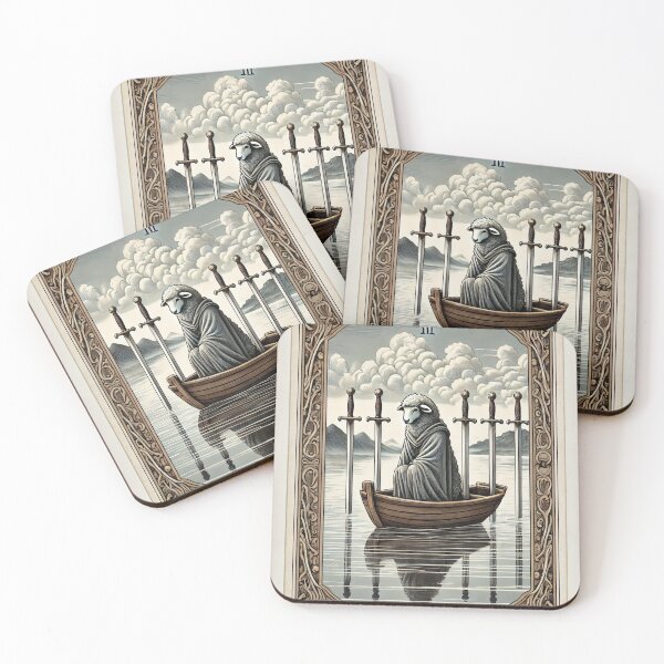 Item preview, Sheepism – Six of Swords Tarot Card designed and sold by Thpoar.