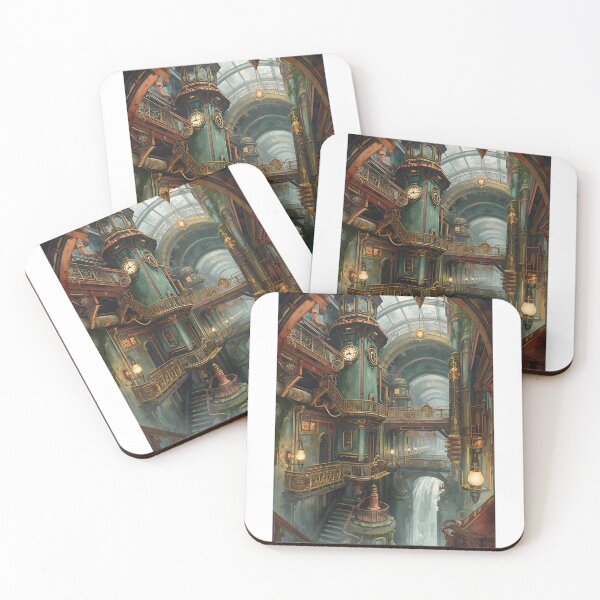 Item preview, Neo-Victorian Steampunk Teleportation Station Grungy Interior designed and sold by PalmixArt.