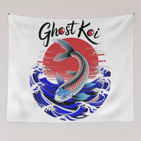 Item preview, Ghost Koi – Japanese Zen Fish & Wave Aesthetic Art designed and sold by YounexxART.