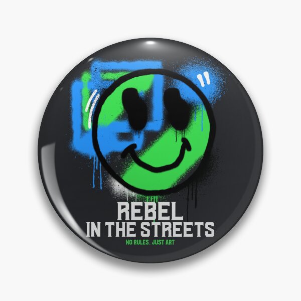 Item preview, Rebel in the Streets Green Graffiti Smiley Street Art designed and sold by rdxart.