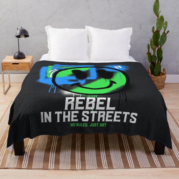 Item preview, Rebel in the Streets Green Graffiti Smiley Street Art designed and sold by rdxart.