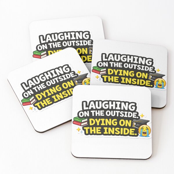 Item preview, Laughing on the Outside Dying on the Inside Funny Student Sticker | Relatable Humor designed and sold by RelateAndTee.